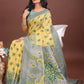 Shree Shyam Fashion Stylish Yellow Linen Cotton Saree with Woven Design - Lightweight Elegance for Everyday Grace