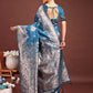 Astita Emerald Teal Green Banarasi Silk Saree with Zari Floral Work - Elegance Woven in Every Thread | Swadesiicart