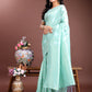 Shree Shyam Fashion Sea Green Cotton Woven Zari Work Traditional Tassel Saree