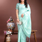 Shree Shyam Fashion Sea Green Cotton Woven Zari Work Traditional Tassel Saree