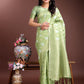 Shree Shyam Fashion Light Green Cotton Woven Zari Work Traditional Tassel Saree