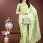 Shree Shyam Fashion Light Green Cotton Woven Zari Work Traditional Tassel Saree