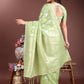 Shree Shyam Fashion Light Green Cotton Woven Zari Work Traditional Tassel Saree