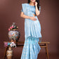 Shree Shyam Fashion Sky Blue Cotton Woven Zari Work Traditional Tassel Saree