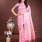 Shree Shyam Fashion Pink Cotton Woven Zari Work Traditional Tassel Saree