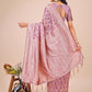 Shree Shyam Fashion Elegant Purple Linen Cotton Saree with Silver Zari Border & Geometric Weave - Daily,Office & Festive Wear
