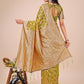 Shree Shyam Fashion Elegant Olive Green Linen Cotton Saree with Silver Zari Border & Geometric Weave - Daily,Office & Festive Wear
