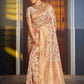 Astita Graceful White Banarasi Silk Saree with Golden Zari Woven Border & Floral Jaal - Wedding & Festive Wear | Swadesiicart