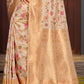 Astita Graceful White Banarasi Silk Saree with Golden Zari Woven Border & Floral Jaal - Wedding & Festive Wear | Swadesiicart
