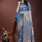 Astita Graceful Royal Blue Banarasi Silk Saree with Silver Zari - Perfect Ethnic Wear for Weddings & Festive Moments | Swadesiicart