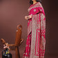 Astita Graceful Magenta Banarasi Silk Saree with Silver Zari - Perfect Ethnic Wear for Weddings & Festive Moments | Swadesiicart