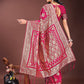 Astita Graceful Magenta Banarasi Silk Saree with Silver Zari - Perfect Ethnic Wear for Weddings & Festive Moments | Swadesiicart