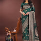 Astita Graceful Green Banarasi Silk Saree with Silver Zari - Perfect Ethnic Wear for Weddings & Festive Moments | Swadesiicart