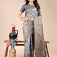 Astita Grey Banarasi silk Woven Zari Work Traditional Tassel Saree | Swadesiicart