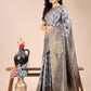 Astita Grey Banarasi silk Woven Zari Work Traditional Tassel Saree | Swadesiicart