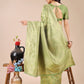 Astita Light Green Banarasi silk Woven Zari Work Traditional Tassel Saree | Swadesiicart