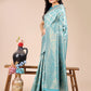 Astita Sea Green Banarasi silk Woven Zari Work Traditional Tassel Saree | Swadesiicart