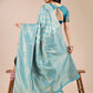 Astita Sea Green Banarasi silk Woven Zari Work Traditional Tassel Saree | Swadesiicart