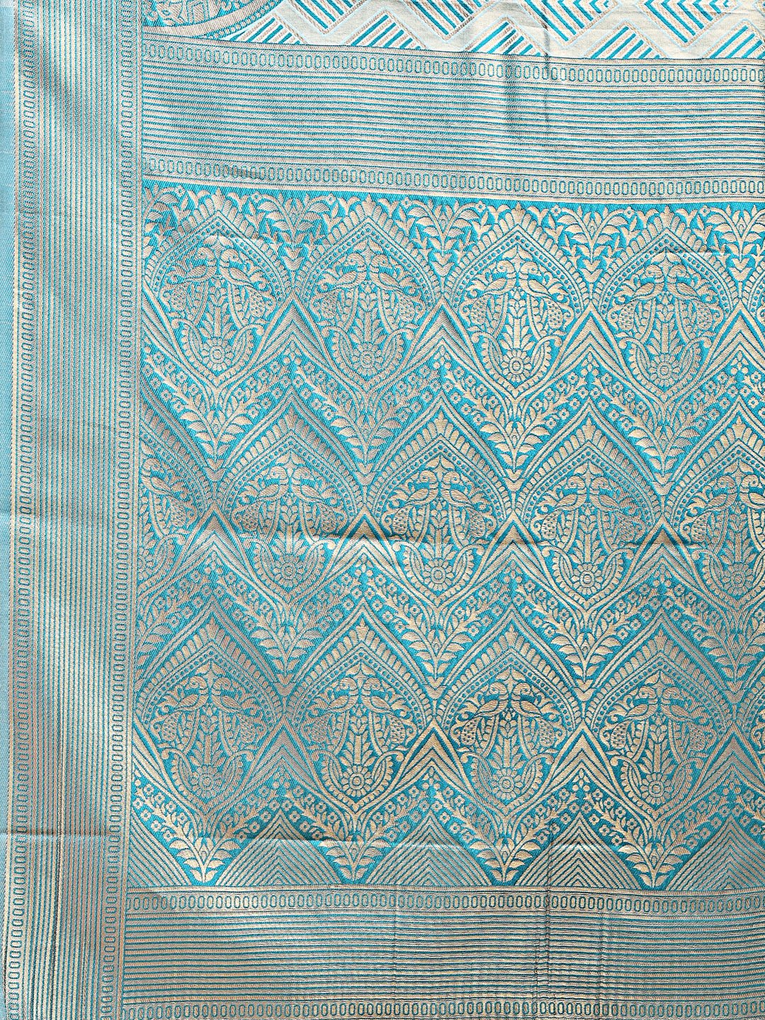 Astita Sea Green Banarasi silk Woven Zari Work Traditional Tassel Saree | Swadesiicart