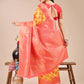 Astita Yellow & Red Banarasi silk Woven Zari Work Traditional Tassel Saree | Swadesiicart