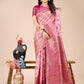 Astita Light Pink Banarasi silk Woven Zari Work Traditional Tassel Saree | Swadesiicart