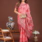 Shree Shyam Fashion Radiant Peach Linen Cotton Patola Saree - Where Tradition Dances with Elegance
