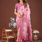 Shree Shyam Fashion Radiant Pink Linen Cotton Patola Saree - Where Tradition Dances with Elegance
