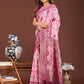 Shree Shyam Fashion Radiant Pink Linen Cotton Patola Saree - Where Tradition Dances with Elegance