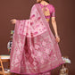 Shree Shyam Fashion Radiant Pink Linen Cotton Patola Saree - Where Tradition Dances with Elegance