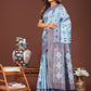 Shree Shyam Fashion Radiant Sky Blue Linen Cotton Patola Saree - Where Tradition Dances with Elegance