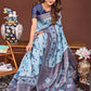 Shree Shyam Fashion Radiant Sky Blue Linen Cotton Patola Saree - Where Tradition Dances with Elegance