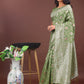 Shree Shyam Fashion Elegant Light Green Linen Cotton Saree with Silver Zari - Perfect Blend of Comfort & Charm