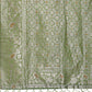 Shree Shyam Fashion Elegant Light Green Linen Cotton Saree with Silver Zari - Perfect Blend of Comfort & Charm