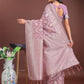 Shree Shyam Fashion Elegant Purple Linen Cotton Saree with Silver Zari - Perfect Blend of Comfort & Charm