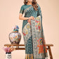 Shree Shyam Fashion Majestic Green Linen Cotton Saree with Royal Peacock Pallu - A Celebration of Heritage and Grace