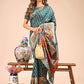 Shree Shyam Fashion Majestic Green Linen Cotton Saree with Royal Peacock Pallu - A Celebration of Heritage and Grace
