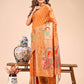 Shree Shyam Fashion Majestic Mustard Linen Cotton Saree with Royal Peacock Pallu - A Celebration of Heritage and Grace