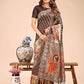 Shree Shyam Fashion Majestic Brown Linen Cotton Saree with Royal Peacock Pallu - A Celebration of Heritage and Grace