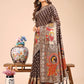 Shree Shyam Fashion Majestic Brown Linen Cotton Saree with Royal Peacock Pallu - A Celebration of Heritage and Grace