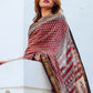 Zibaa Hand-Blocked Pure Maheshwari Silk Red Saree - Small Motifs | Swadesiicart