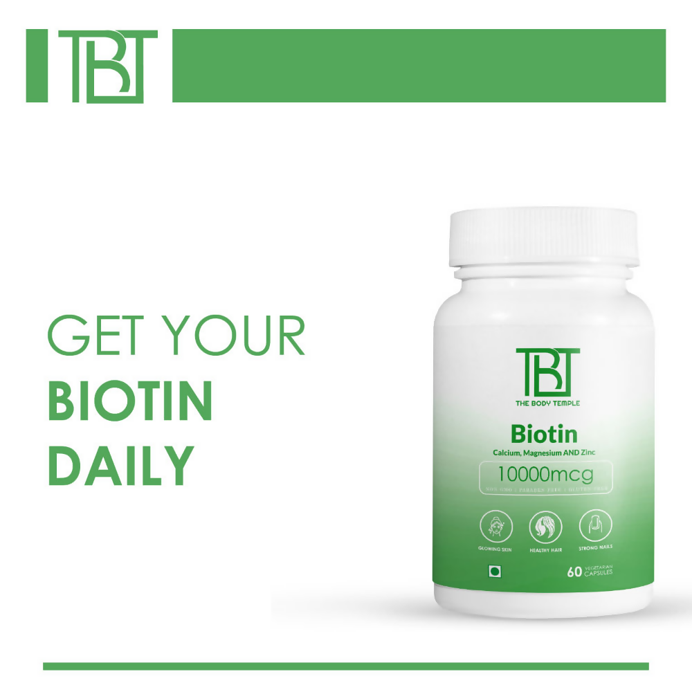 The Body Temple Biotin 10000mcg For Hair Growth and Healthy Skin | Swadesiicart