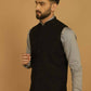 Even Apparels Pure Wool Nehru Jacket - Black | Swadesiicart