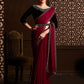 Aafreen Partywear Designer Pink Satin Chiffon Fancy Saree
