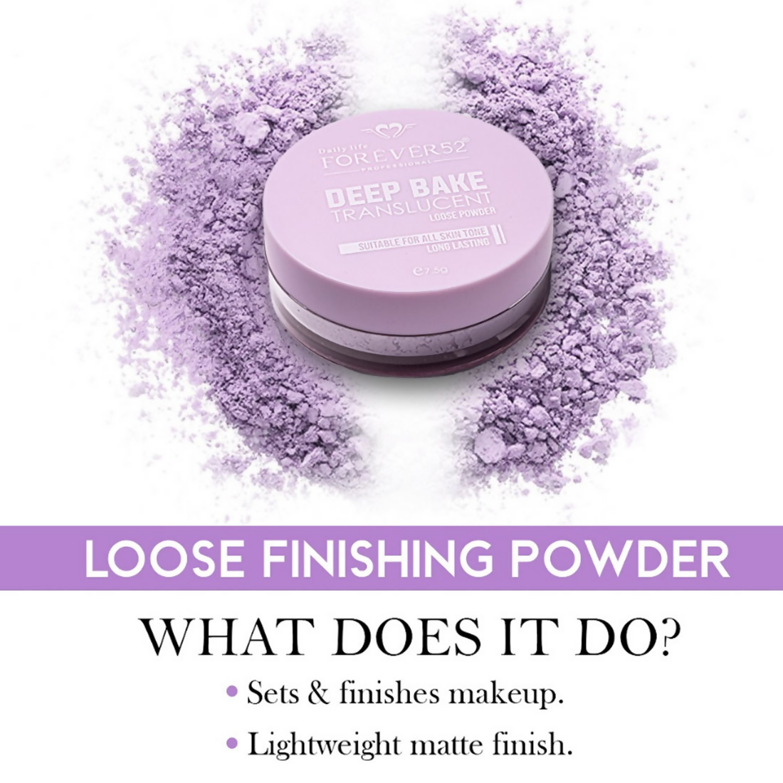 Daily Life Forever52 Deep Bake Translucent Matte Loose Powder - GLM008 | Swadesiicart