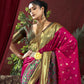 Vishnu Weaves Women's Rani Paithani Silk Saree with Blouse - Swadesiicart