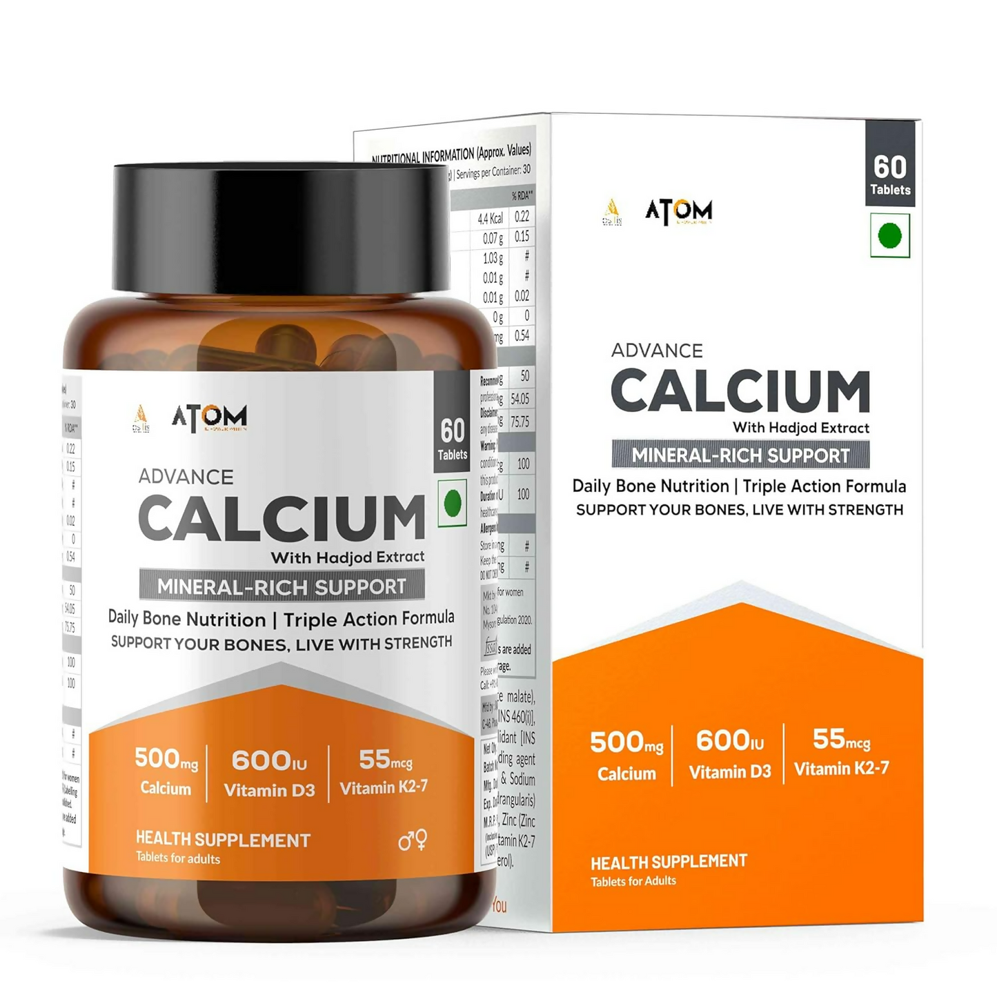 As-It-Is Atom Advance Calcium With Hadjod Ext Veg Tablets | Swadesiicart