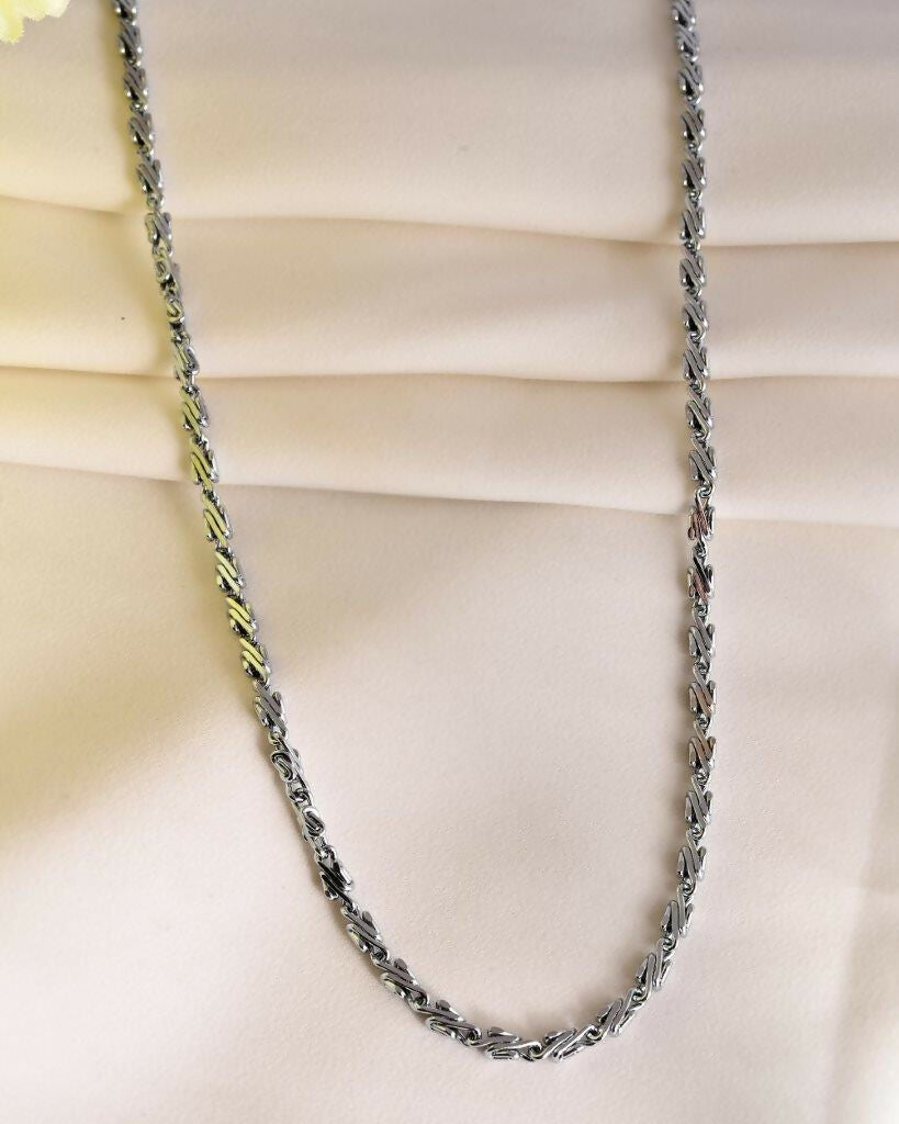 VOJ Silver Plated Designer Chain For Men | Swadesiicart