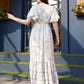 Off white Rayon Foil Printed Long Dress - Michan | Swadesiicart