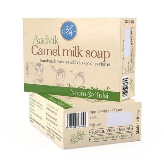 Aadvik Camel Milk Soap With Neem & Tulsi - Swadesiicart