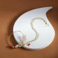 Gold-Polished White Red Kundan Studded Beaded Chained Nose Ring - Ruby Raang | Swadesiicart
